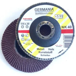 Fächerscheibe 115x22,23 NK40 Bombiert Fächer Schleifscheibe Lamellenscheibe