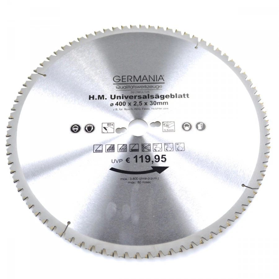 HM Multi Sägeblatt 400x30mm 80Zähne universal Alu Holz Kunststoff Kreissägeblatt HM Multi Sägeblatt 400x30mm 80Zähne Universal Alu Holz Kunststoff Kreissägeblatt -Günstiges Germania Geschäft 7071 hm multi saegeblatt 400x30mm 80zaehne universal alu