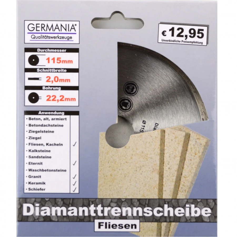 Diamanttrennscheibe 115 x 2,0 x 22,2 mm Diamanttrennscheibe 115 X 2,0 X 22,2 Mm -Günstiges Germania Geschäft